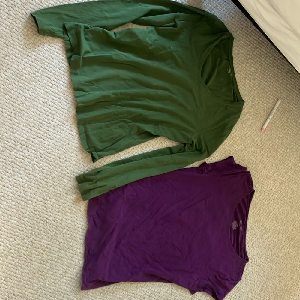 Green and purple shirt